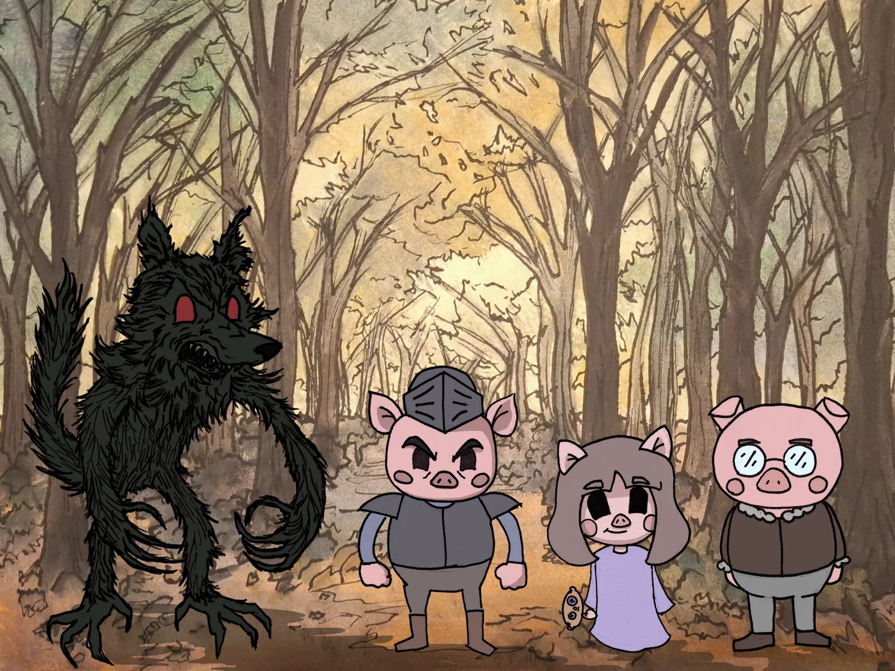 Los personajes de Piggy Knight